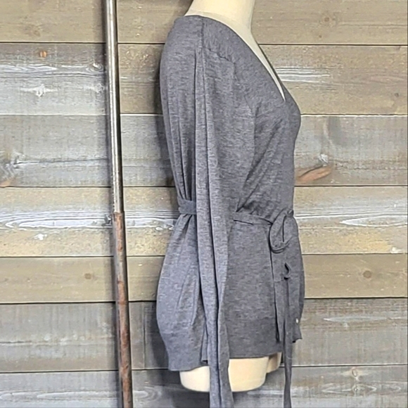 J. Crew Cotton And Wool Blend Wrap Around Cardigan With Front Buttons - Picture 2 of 9